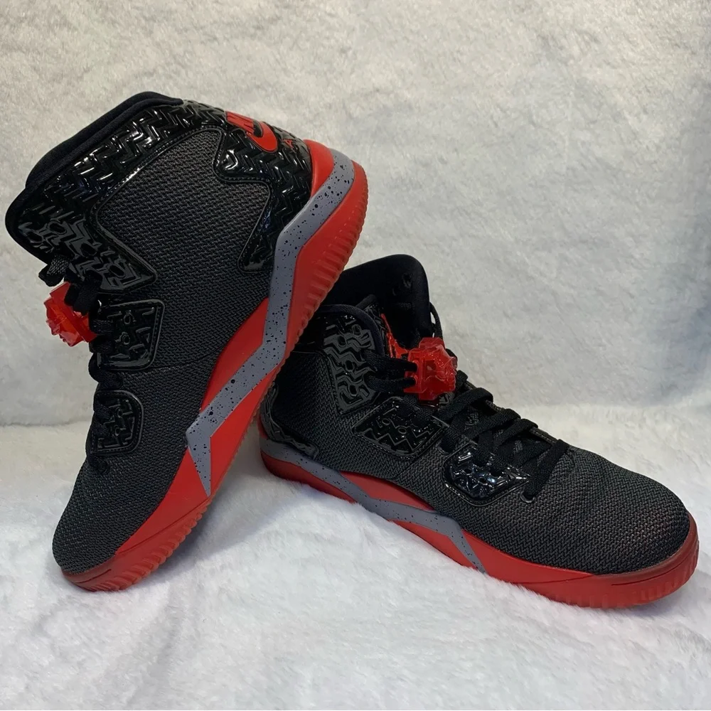Nike Air Jordan Spike Forty Athletic Sneakers Black Fire Red Cement Grey Size 11